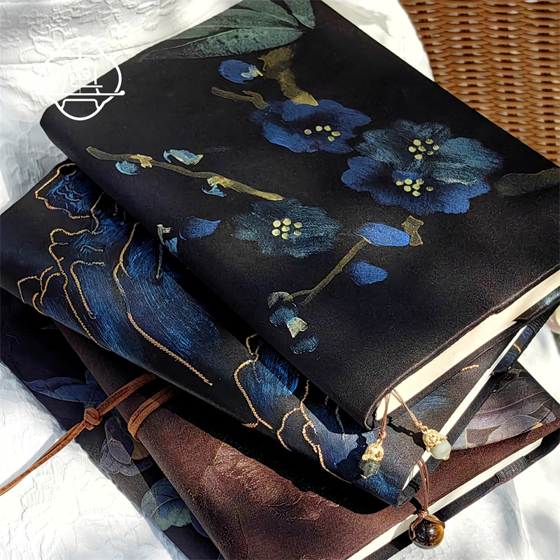 真我 青山菩提 非遗香云纱真丝手工布书衣套装A5A6手帐本记事本套 - 图2