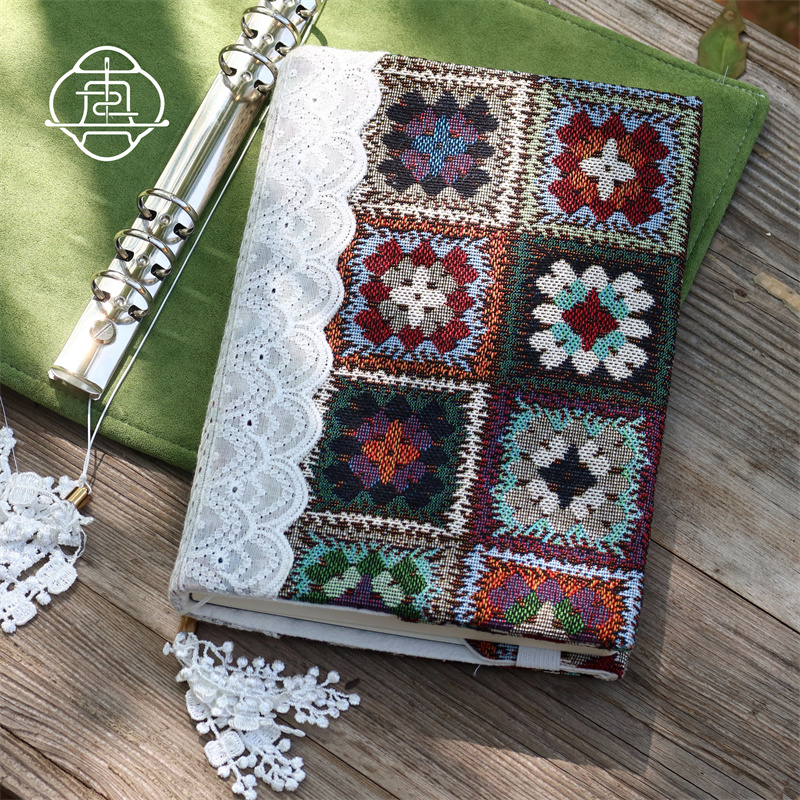 真我 蕾丝花窗 原创复古手账本手帐手工布书衣日记笔记本a5a6 - 图2