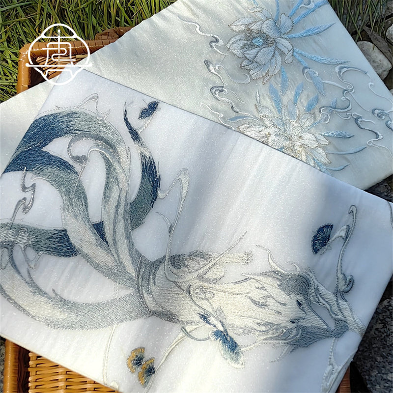 真我 昙花白狐 国风刺绣手工布书衣套装A5A6手帐本记事本封套文创,淘宝优惠券,粉丝福利购,淘宝优惠卷