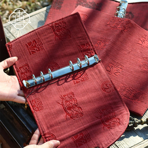 真我 瑞兽 非遗香云纱桑蚕丝真丝手账手工布书衣日记本笔记本a5a6 - 图3