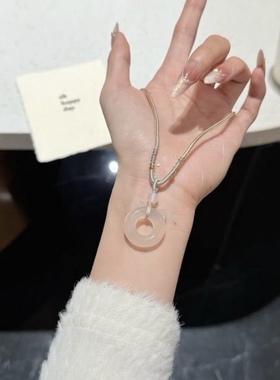 猫咪平安扣项链女2025新款高级感轻奢小众配饰生日礼物