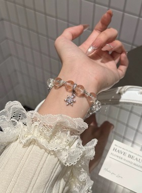 天然白水晶纯欲风甜美精致手串女款时尚气质百搭高颜值大颗粒希洛