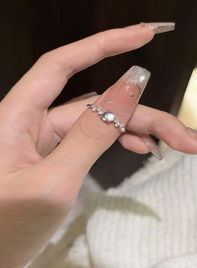 希洛阁925银戒指 「日进斗金」S925日进斗银戒指尾戒冰种活口