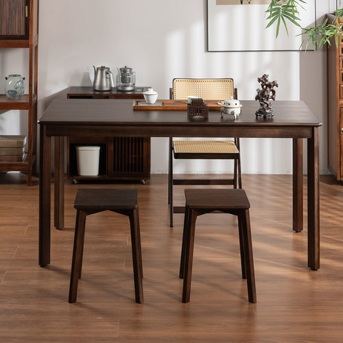 新中式原木茶桌椅组合家用客厅泡茶台实木小桌子小户型书桌电脑桌 - 图1