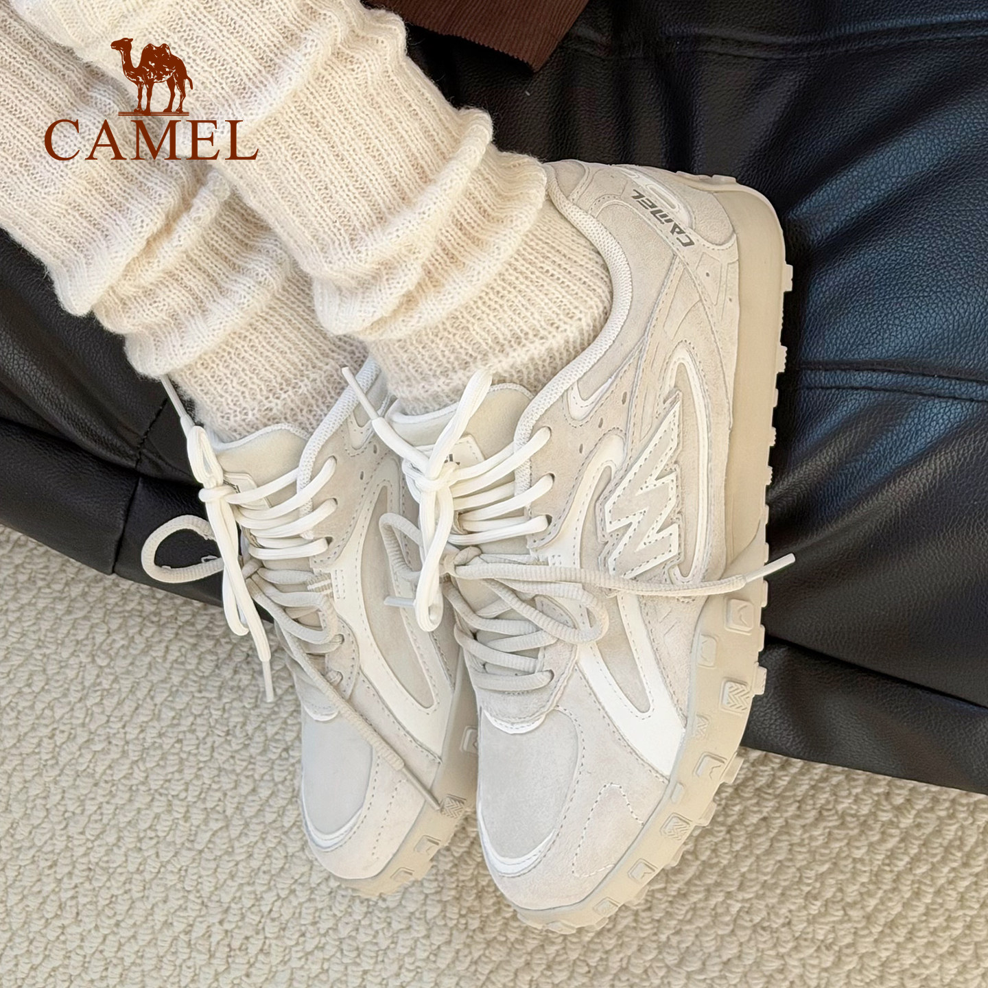 骆驼山川板鞋女2026春季新款百搭复古休闲鞋防滑舒适运动鞋德训鞋,淘宝优惠券,粉丝福利购,淘宝优惠卷