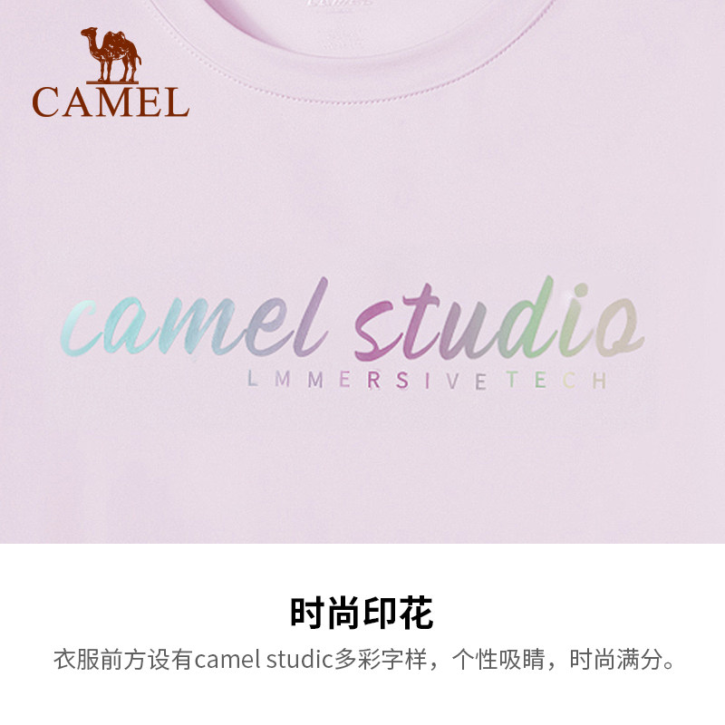 骆驼运动套装女春速干透气防晒短袖 骆驼牌运动运动套装