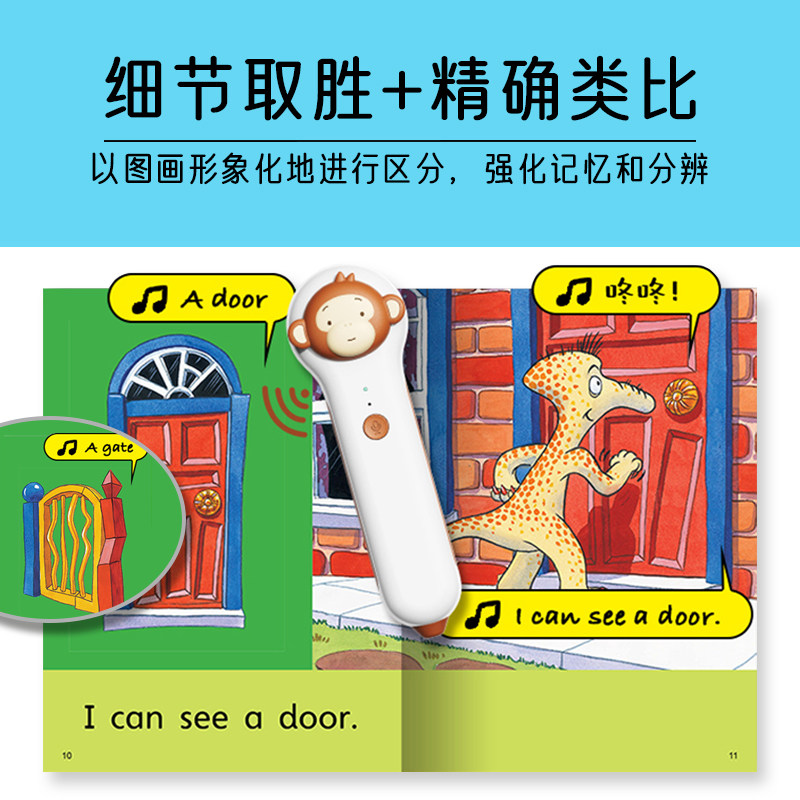 【旗舰店正版】培生词汇妙趣屋：第一辑 （小猴皮皮点读套装） 哪里不会点哪里 儿童启蒙有声英语绘本少儿零基础入门英文3-6岁