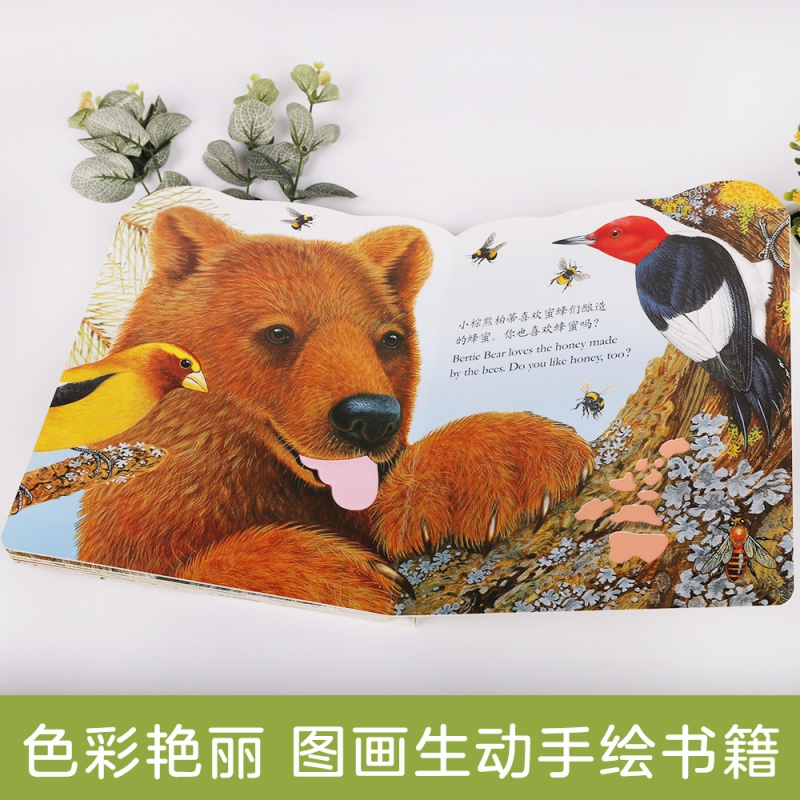 亮丽精美早教触摸书全套4册幼小兔比利小熊波比儿童启蒙洞洞翻翻婴儿不易撕烂触感刺激认知书本故事书1岁2岁绘本婴儿书撕不烂触感-图2