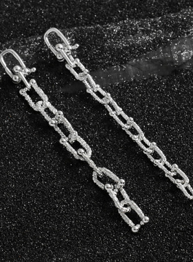 925纯银唐草纹马蹄扣延长链吊坠