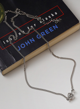 复古皇冠925纯银项链女万能裸链