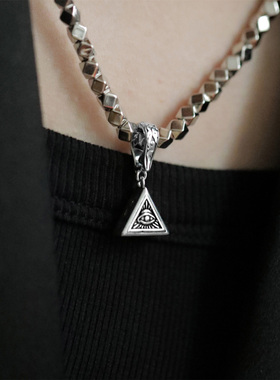 925纯银上帝之眼双面三角吊坠女