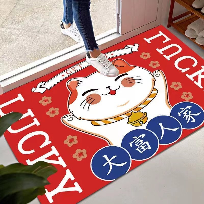 入户门水晶绒地垫招财猫进门垫浴室家用门口吸水防滑卫生间地毯,淘宝优惠券,粉丝福利购,淘宝优惠卷
