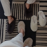 NiceOne Rabbit Hair Slippers Homeskin Bao Toutou Теплый и модный, модный плюшевый половинный крытый не -кекид хлопковые тапочки