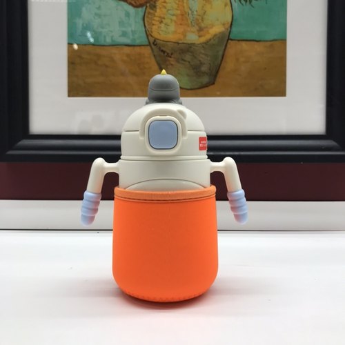 小袋鼠巴布280ml保温杯套儿童吸管杯保护防摔杯袋卡通宝宝水壶套 - 图2