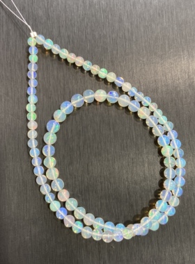 天然欧泊圆珠塔链彩欧泊项链蛋白石手链满火彩火欧泊吊坠