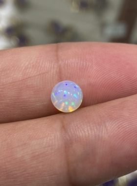 天然欧泊圆珠裸石蛋白石火欧泊镶嵌戒指吊坠转运珠