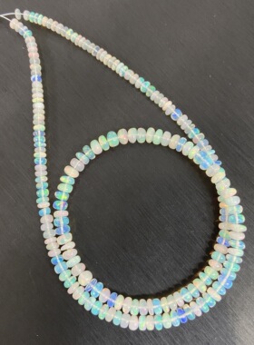 天然欧泊算盘珠塔链彩欧泊项链蛋白石手链满火彩火欧泊吊坠