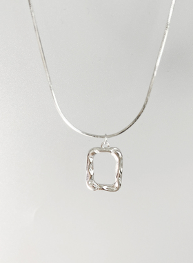 方形高叶同款百搭毛衣链S925纯银