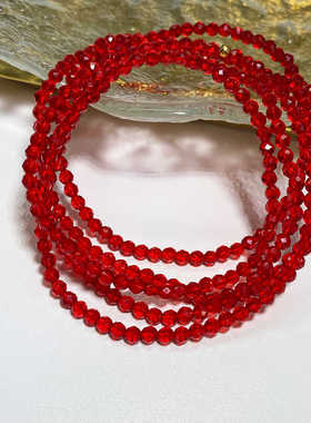 高级轻奢气质进口红色尖晶石水晶手链女2024年新款送闺蜜朋友家人