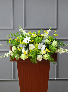 假花仿真花商务讲台花装饰