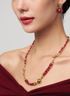 盐岛锦鲤红绳手链红玛瑙串珠好运小鱼转运招财本命年红色2025饰品