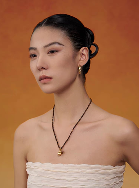 盐岛葫芦虎眼石双吊坠项链