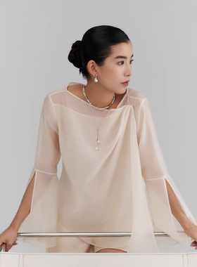 盐岛水滴双抽拉挂坠长项链