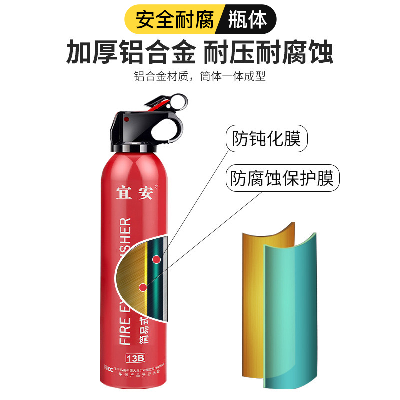 车载灭火器小车用家用私家车水基消防3C认证耐高温防爆13B水剂型