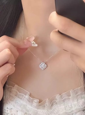 四叶草项链S999纯银女轻奢小众