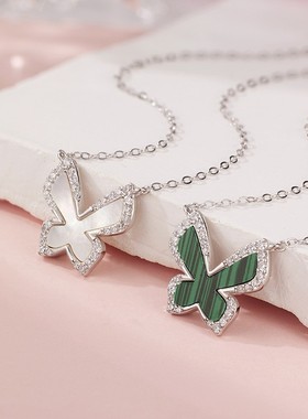 【庄生梦蝶套装项链】纯银设计感