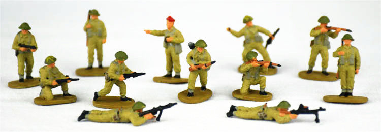 【大力神专卖店】凯撒Caesar二战1:72迷你兵人模型H055英军步兵团-图0