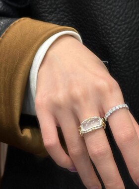 【小方糖】中古vintage镶钻小方糖戒指女小众时尚轻奢高级感指环
