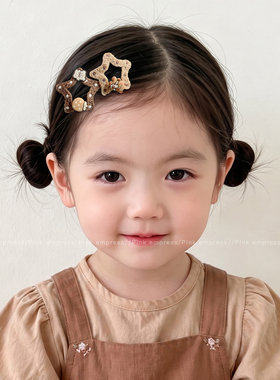 咖色卡通儿童发夹女童前额刘海夹