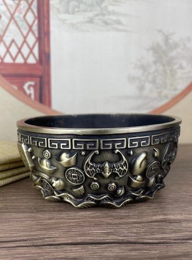 聚宝盆摆件吉祥如意铜家用存钱罐黄铜米缸家居客厅店铺开业礼萌