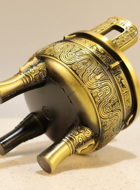 黄铜鼎摆件铜克鼎三足鼎香炉西周鼎家居客厅办公室寺庙装饰品