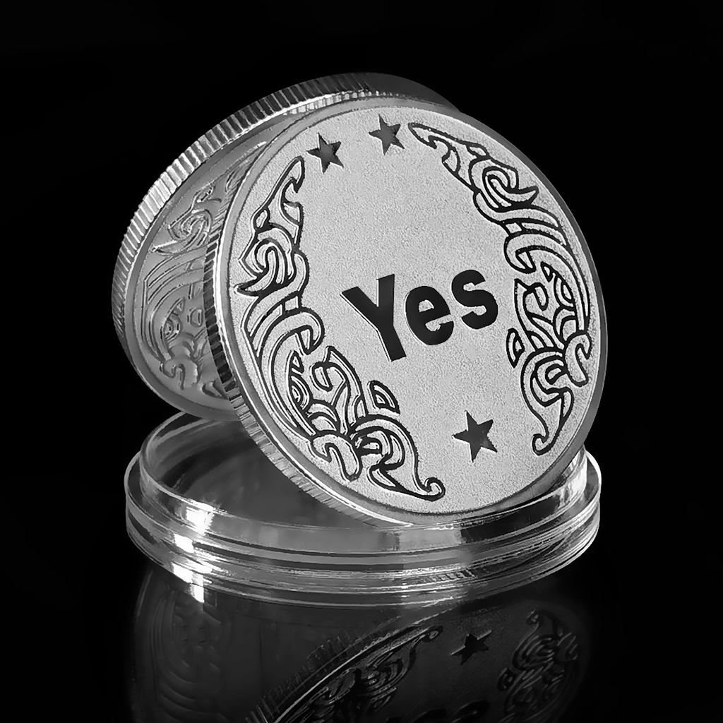 【月光银版YES NO】决策币纪念章幸运币游戏娱乐道具创意硬币礼物 - 图0