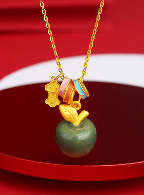 清宜感温变色苹果项链女s925纯银小众设计双旦礼物送女友送闺蜜