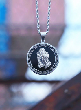 欧美潮牌祈祷佛手项链