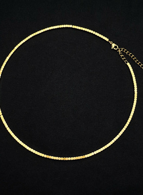 美式钛钢简约碎银子项链