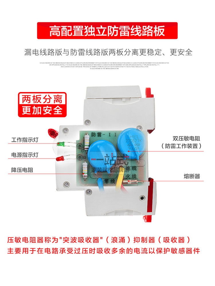 广东南洋电器漏电保护器家用总开关防雷浪涌电热水器断路器220V63