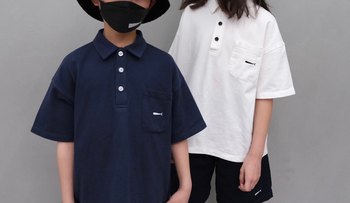 23 summer Japanese style boys and girls whale embroidered pique cotton polo collar short-sleeved T-shirt children's lapel parent-child T-shirt