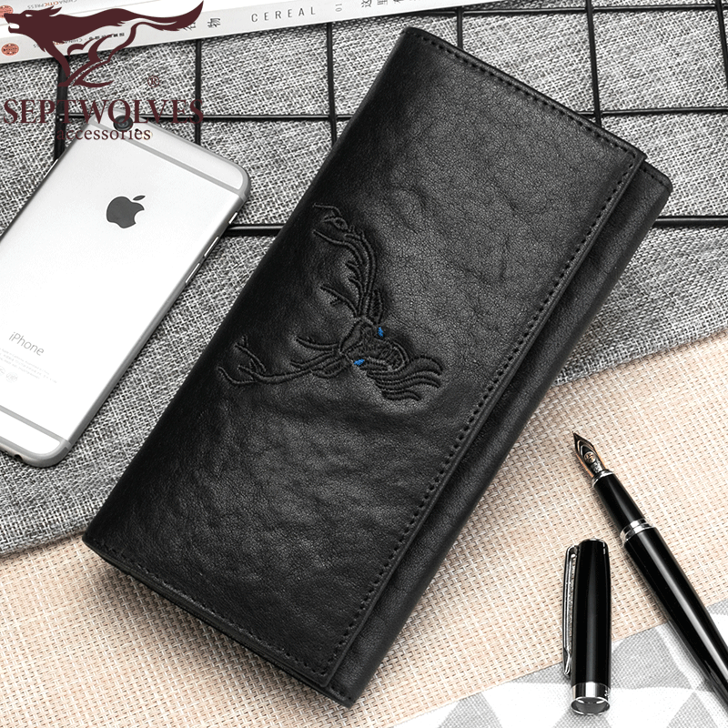 七匹狼男士长款2022新款手机包 七匹狼比高钱包