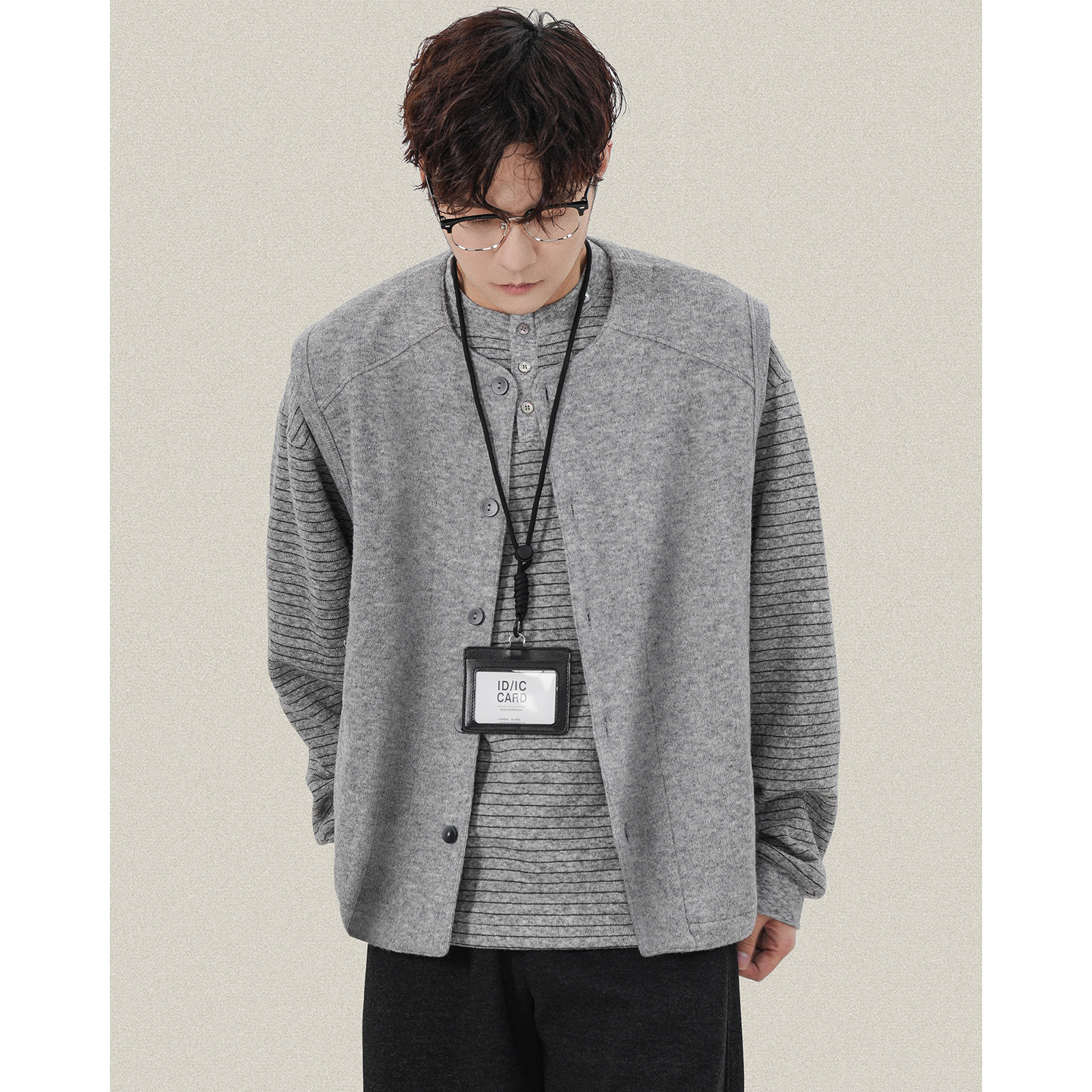 秋冬磨毛复古亨利领针织开衫春秋男女款马甲男士羊毛混纺坎肩上衣,淘宝优惠券,粉丝福利购,淘宝优惠卷