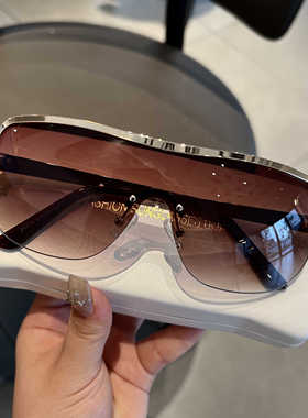 无框连体墨镜女浅灰色防风骑行