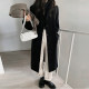 Black woolen coat for women 2020 popular Hepburn style