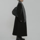 Tall black autumn and winter women's woolen coat