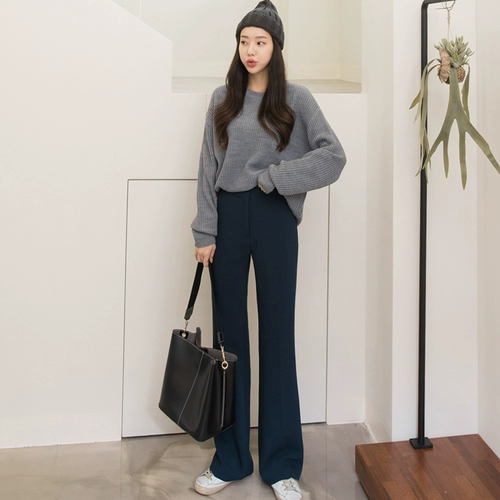 Весенние осенние штаны, высокая талия, свободный прямой крой