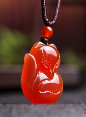 冰种玉髓狐狸时尚玉石男女吊坠