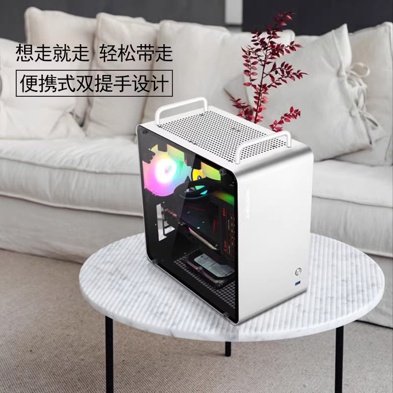 黑石塔追梦MATX紧凑小型机箱手提式 ITX迷你侧透台式机电脑主机箱 - 图3