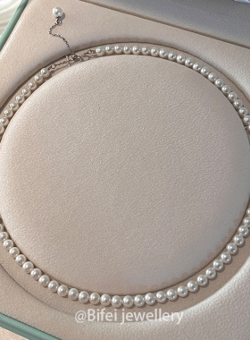 极细碧妃小米珠澳白珍珠项链女款